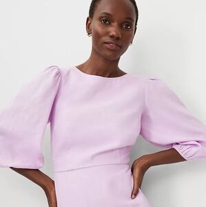 Ann Taylor Linen Open Back Dress